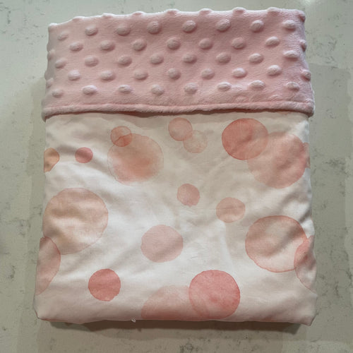 Pink Bubbles Minky Blanket