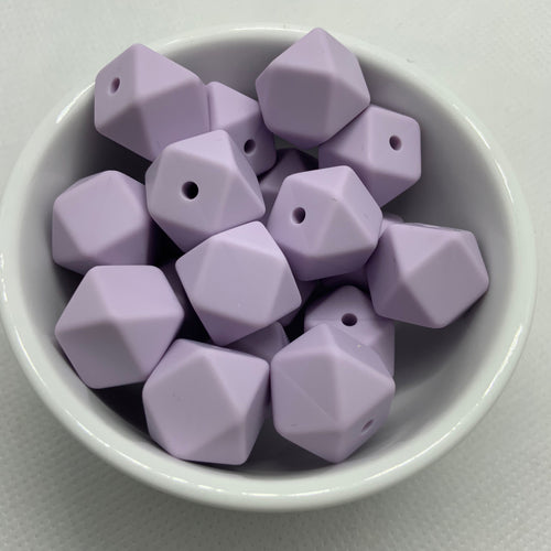 Lavender 14mm Hexagon Silicone Beads