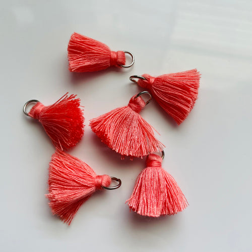 Coral 20mm Cotton Tassels