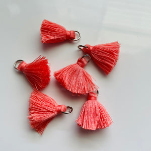 Coral 20mm Cotton Tassels