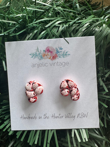 Christmas Candy Cane Studs