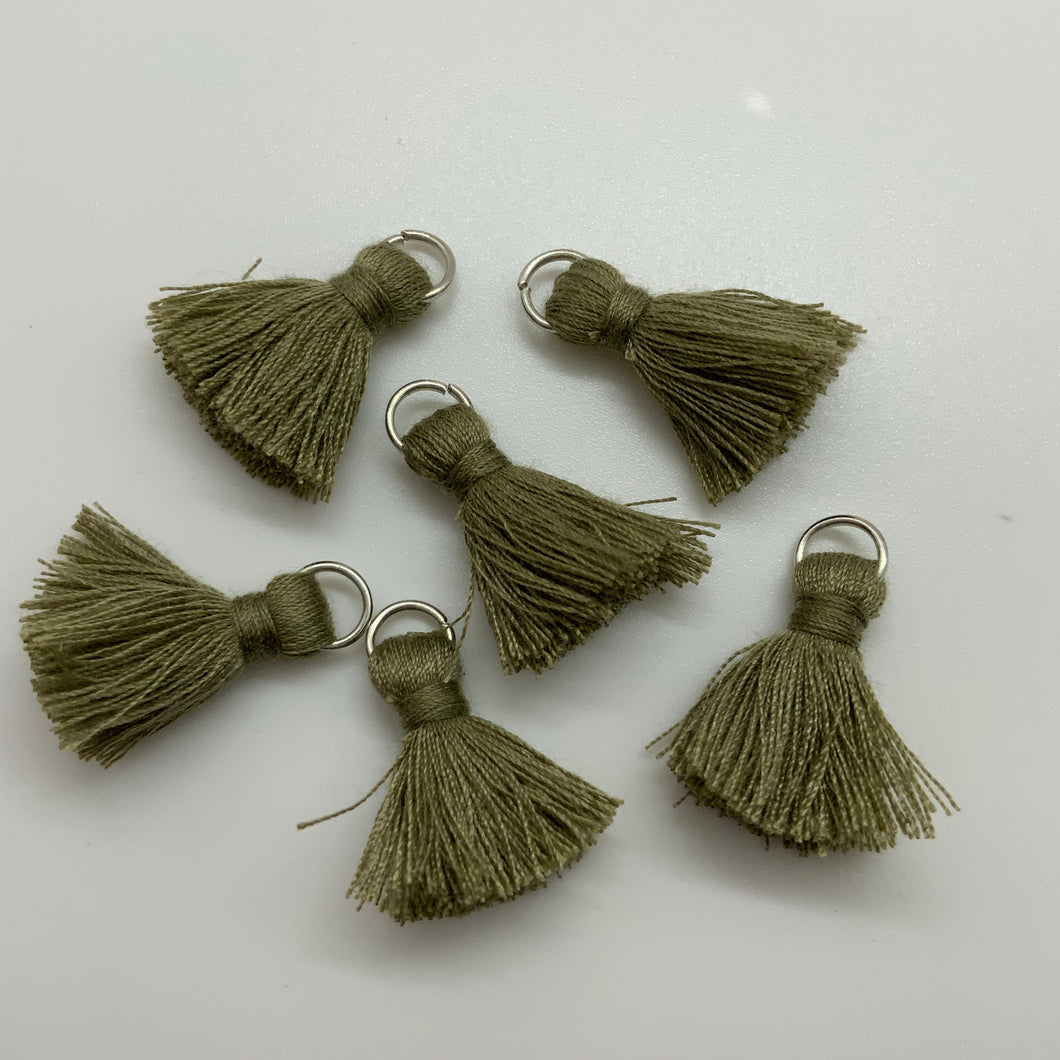 Olive 20mm Cotton Tassels